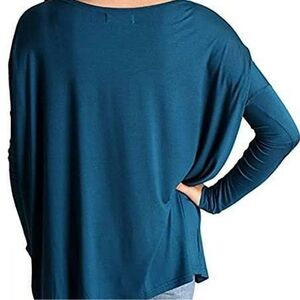 Teal Long Sleeve Ribbed Active Top Size Small